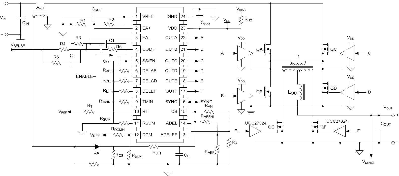 UCC28950-Q1 UCC28951-Q1 简化版应用