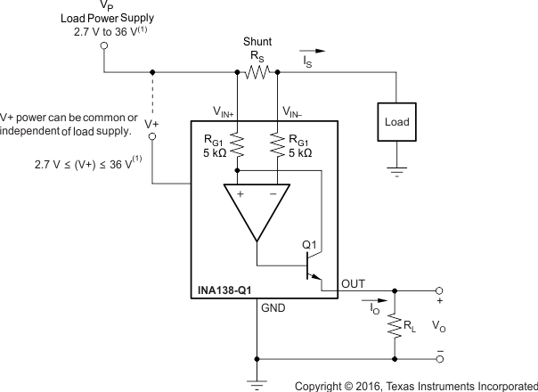 INA138-Q1 INA168-Q1 basic_circuit_connections_sgls174.gif