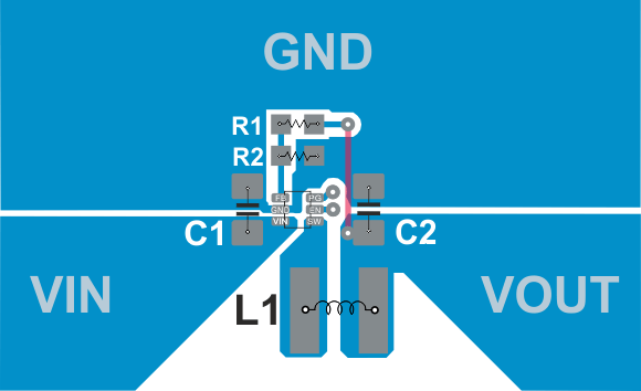 TLV62568 TLV62568P TLV62568PDRL_Layout-4-DS-DBV_reference.gif