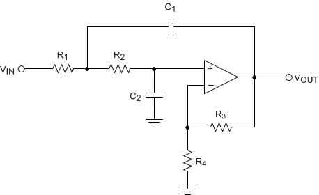 LMV551-Q1 Sallen_Key_App_No_Values.gif