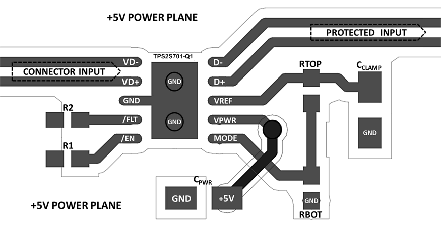 TPD2S701-Q1 TPD2S701_Q1_Layout.gif