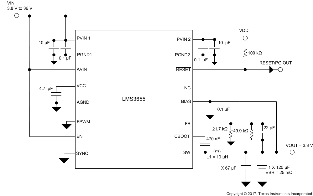 EMI, buck, regulator, converter LMS3655 LMS3655-fixed-3pt3v-5pt5a-output-power-supply-SNAS744.gif