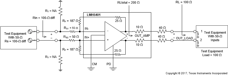 LMH5401-SP 003_SBOS849_SEC8p11_Test_Schematic_DEDE.gif