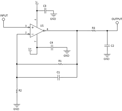 OPA363 OPA2363 OPA364 OPA2364 OPA4364 SO-8_Schematic.gif