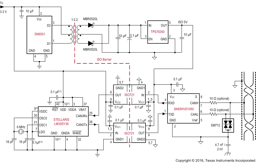 ISO721 ISO721M ISO722 ISO722M Isolated CAN Interface