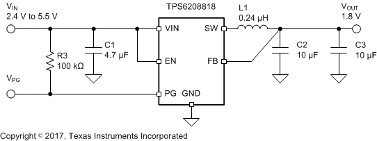 TPS62088 TPS62088A TPS62089A Typical Application of Fixed Output