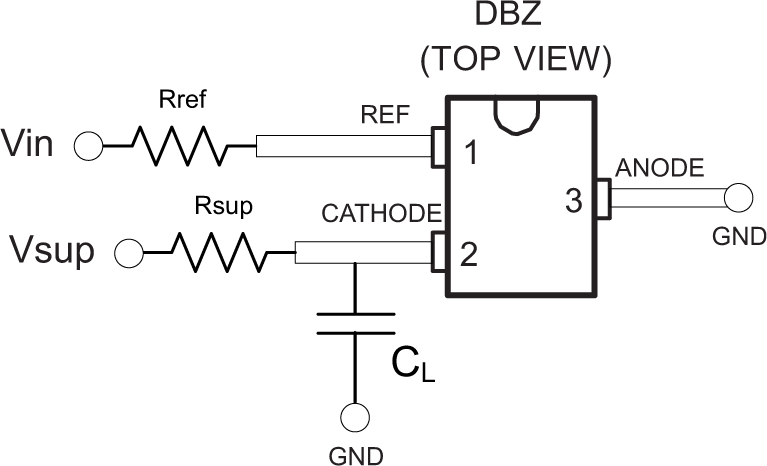 TLV431 TLV431A TLV431B DBZ Layout Example