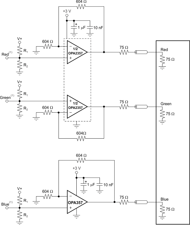 OPA357 OPA2357 OPA357_SBOS235_rgb_cable_driver.gif