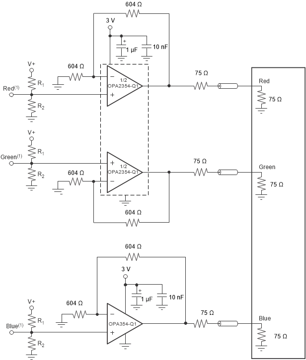 OPA354A-Q1 OPA2354A-Q1 OPA4354-Q1 ai_rgb_cable_drvr_bos492.gif