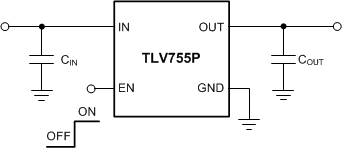 TLV755P 典型应用