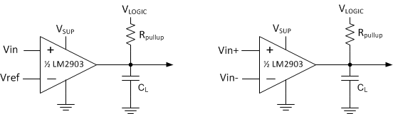 LM2903-Q1 LM2903B-Q1 Single-ended and Differential Comparator Configurations