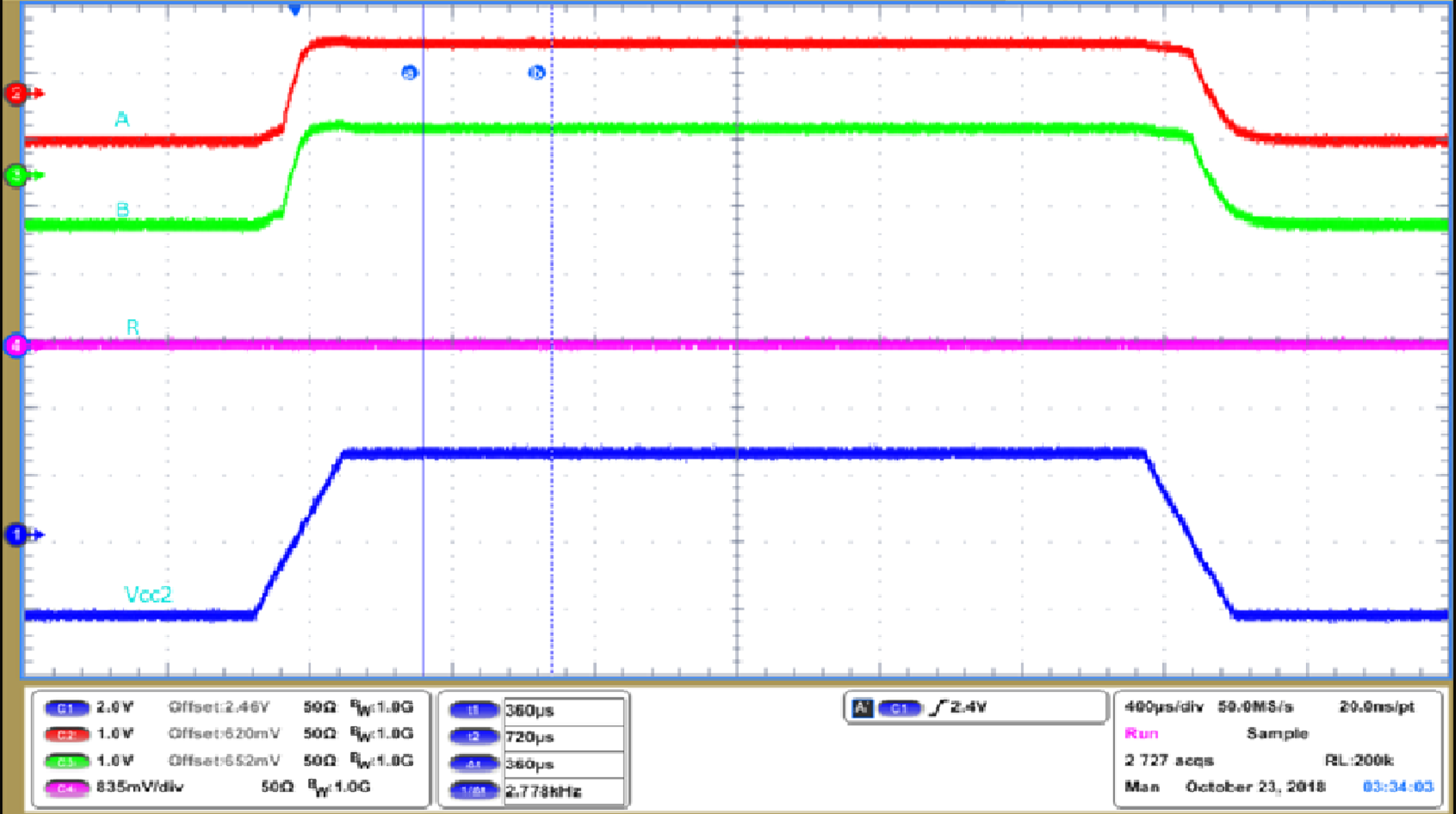 ISO1450 ISO1452 ISO1410 ISO1412 ISO1430 ISO1432 VCC2 加电/断电 - 无毛刺脉冲行为