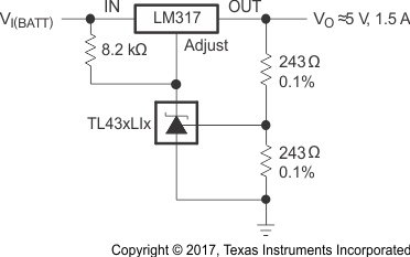 TL431LI TL432LI ai_prec_5v_1p5a_reg_slvsdq6.gif