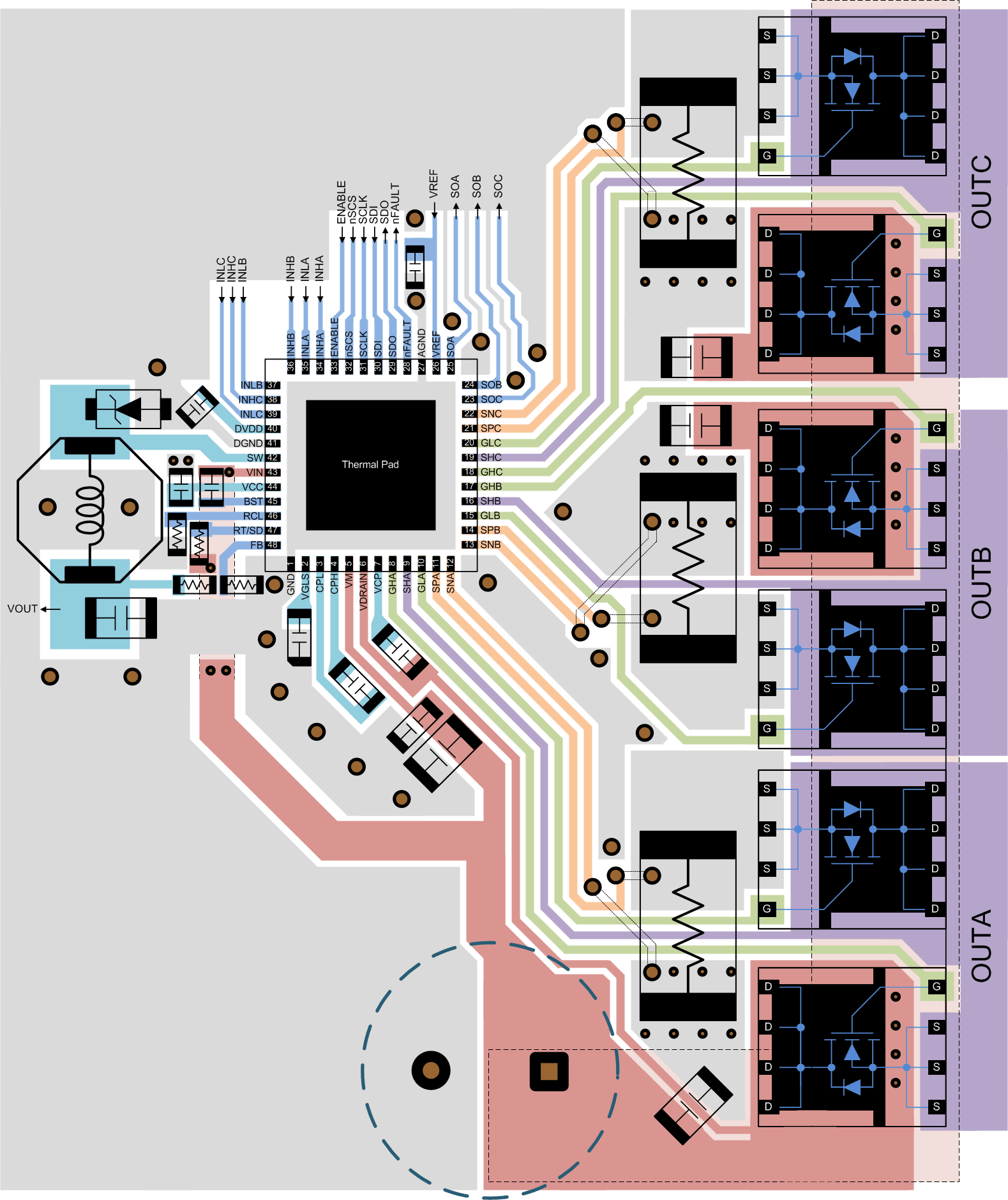 DRV8350 DRV8350R DRV8353 DRV8353R drv835x-layout-ex.gif