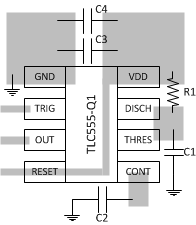 TLC555-Q1 建议布局