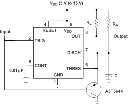 TLC555-Q1 漏脉冲检测器电路