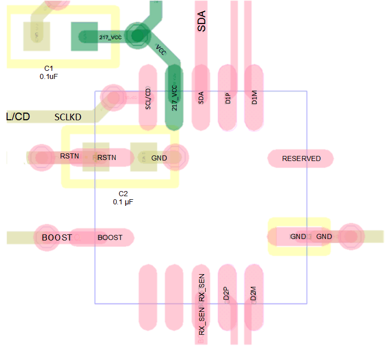 TUSB217-Q1 TUSB217-layout-example.gif