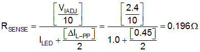 TPS92515AHV-Q1 Rsense_numbers.gif