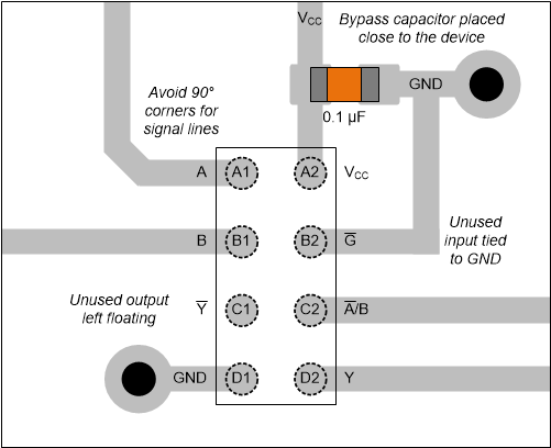 SN74LVC2G157 layout-yzp-2g157.gif