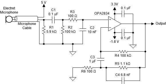 OPA2834 Electret_Mic_Front_End.gif