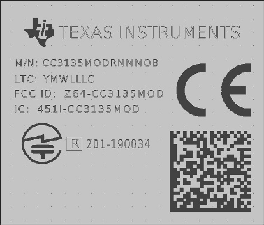 CC3135MOD SimpleLink™ CC3135 Module
                    Markings