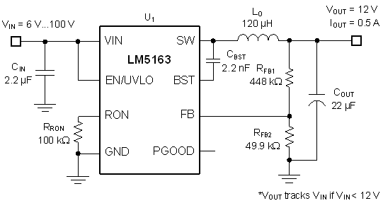 LM5163 典型应用