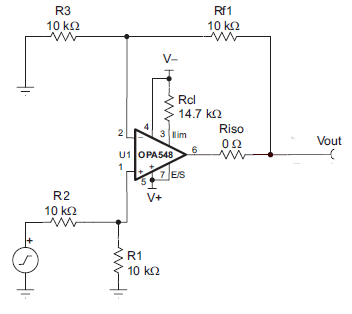 OPA548 non_inverting_amp_sbos070.png