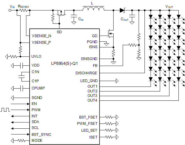 LP8864-Q1 简化版原理图