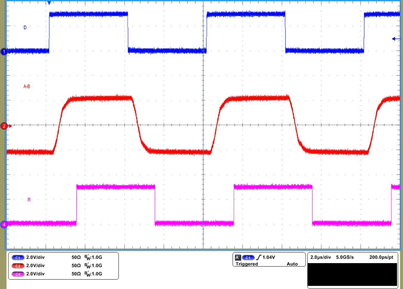 THVD2410V-EP THVD2450V-EP THVD2452V-EP VCC = 3.3V 时的 THVD2410V-EP 波形