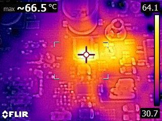 TPS543B25T 25°C 环境温度下的热图像