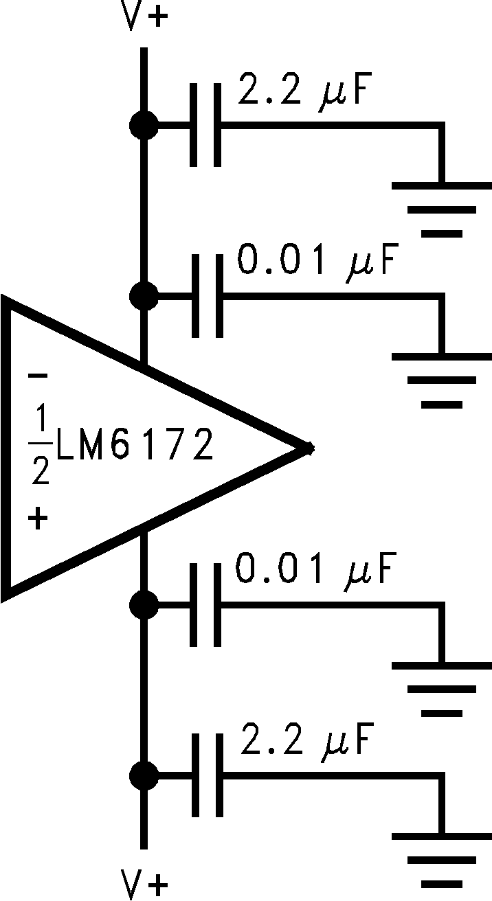 LM6172 电源旁路