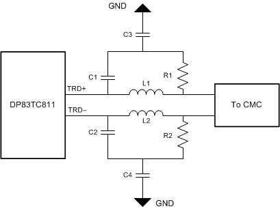 DP83TC811-Q1 MDI Low-Pass Filter MDI low-pass filter is required to pass emissions and immunity testing per OPEN Alliance IEEE 100BASE-T1 EMC Test Specifications for Transceivers version 1.0.Please see SNLA293 application note for specific register configurations concerning OPEN Alliance IOP and EMC testing.