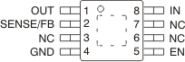 TPS798-Q1 DGN Package,8-Pin HVSSOP With PowerPAD
                    (Top View)