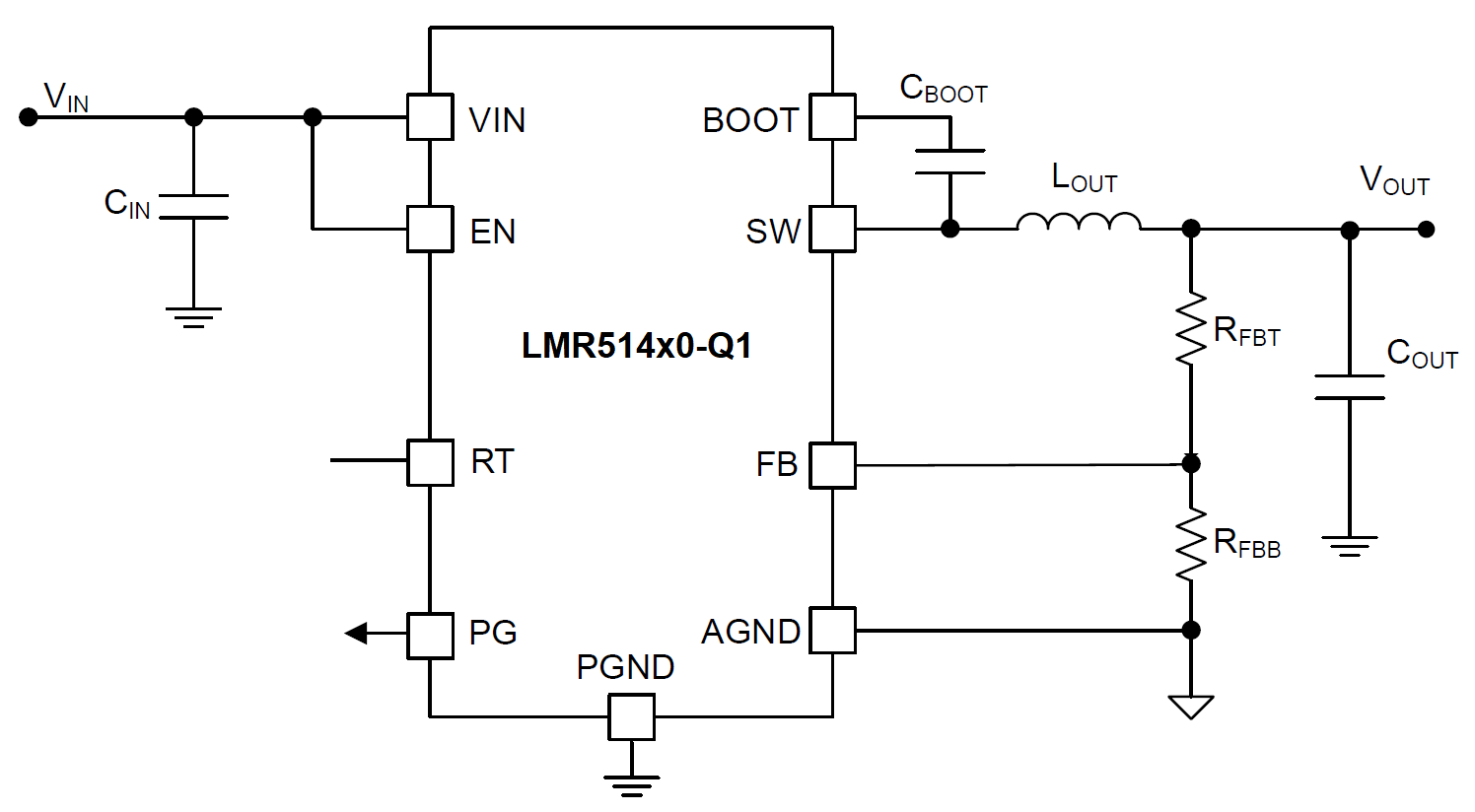 LMR51440-Q1 LMR51450-Q1 简化原理图