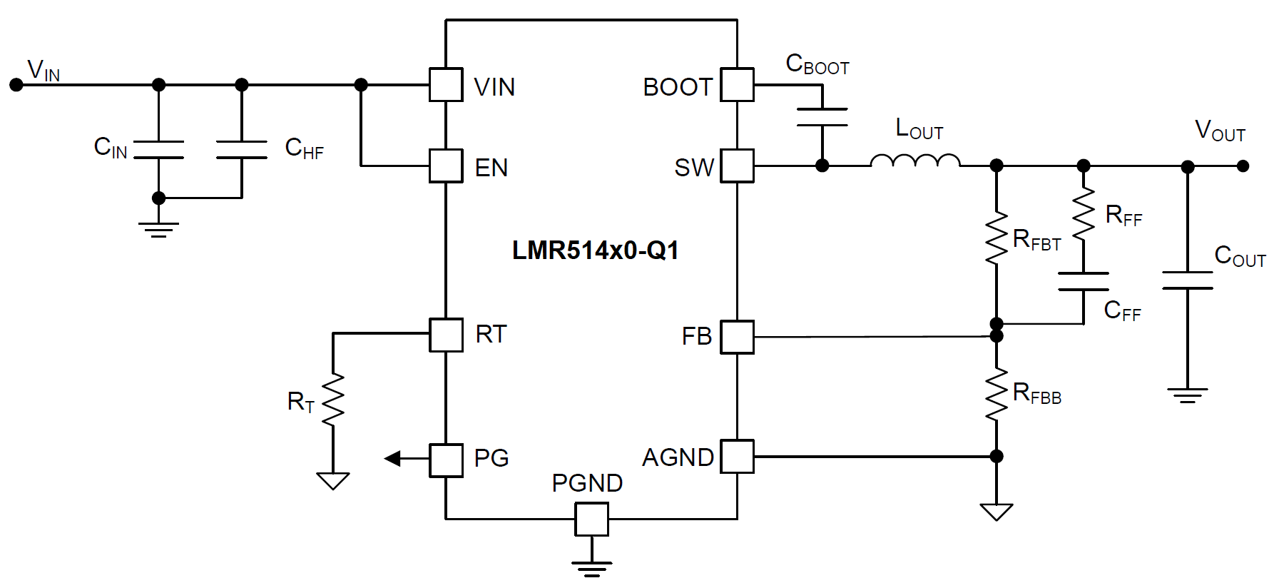 LMR51440-Q1 LMR51450-Q1 应用电路