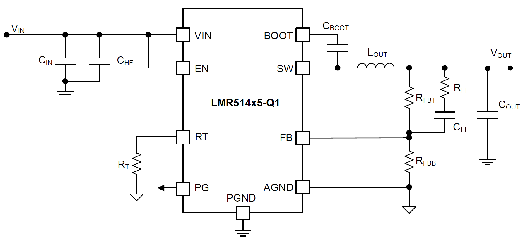 LMR51425-Q1 LMR51435-Q1 应用电路