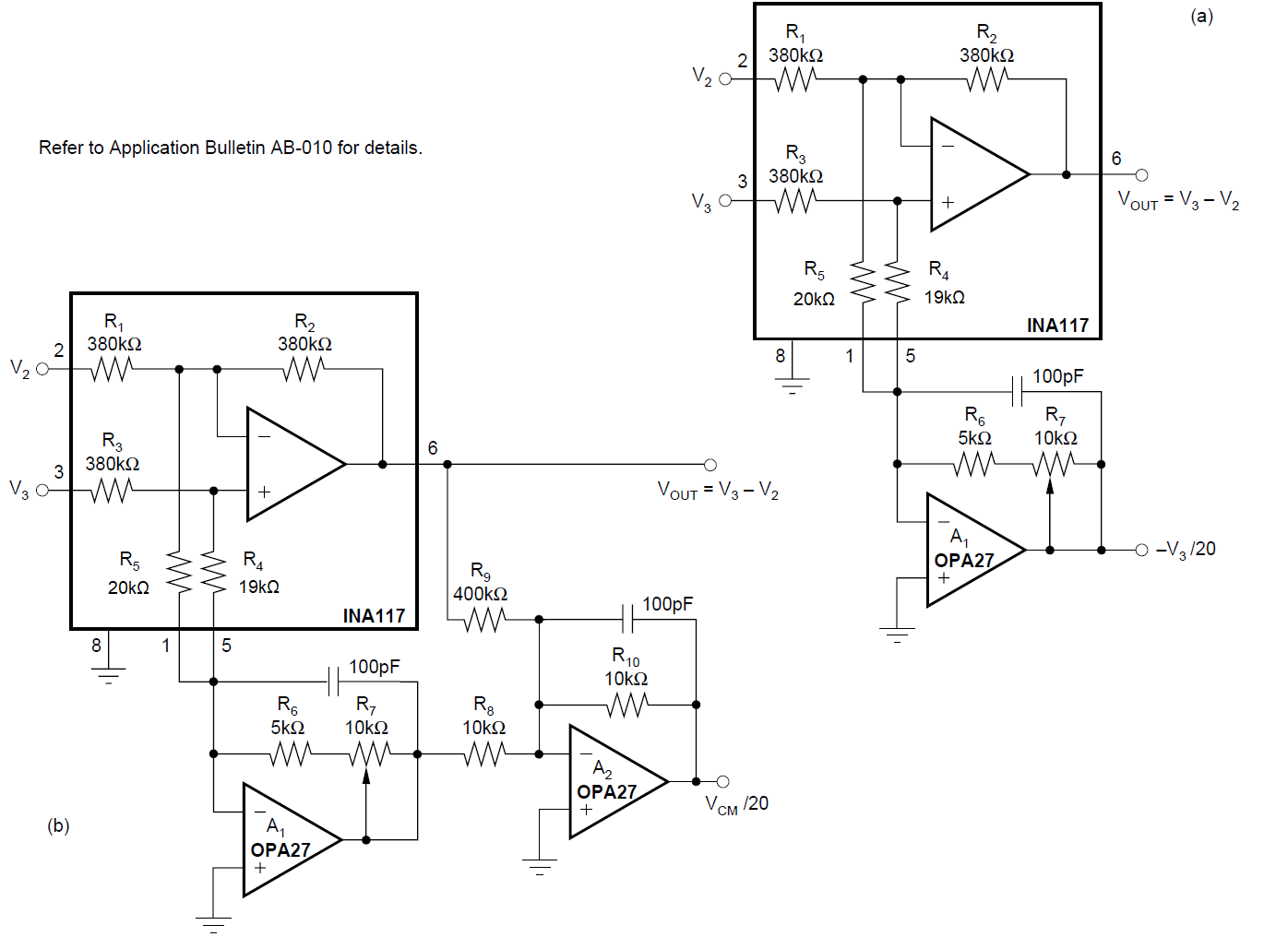 INA117 Common-mode Voltage
                    Monitoring