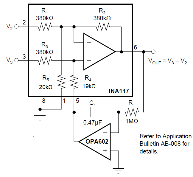 INA117 AC-coupled INA117