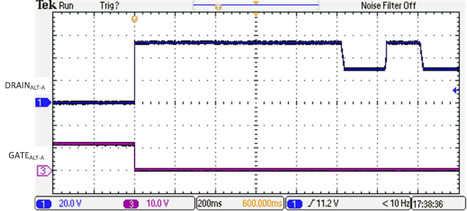 TPS23881B 由于 PCut 故障导致的 2 线对退避