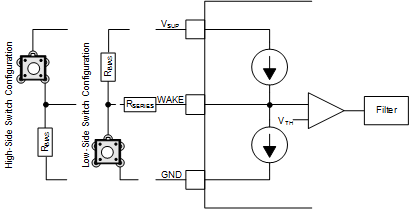 TCAN1473-Q1 WAKE 电路示例