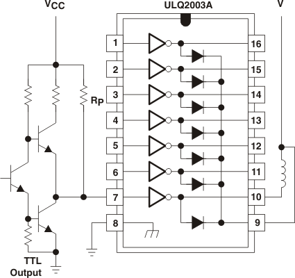 ULQ2003A-Q1 ULQ2004A-Q1 Use of Pullup Resistors to Increase Drive Current