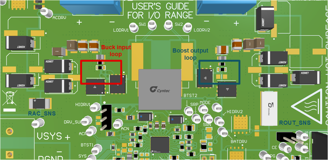 BQ25758S PCB 布局参考示例顶视图