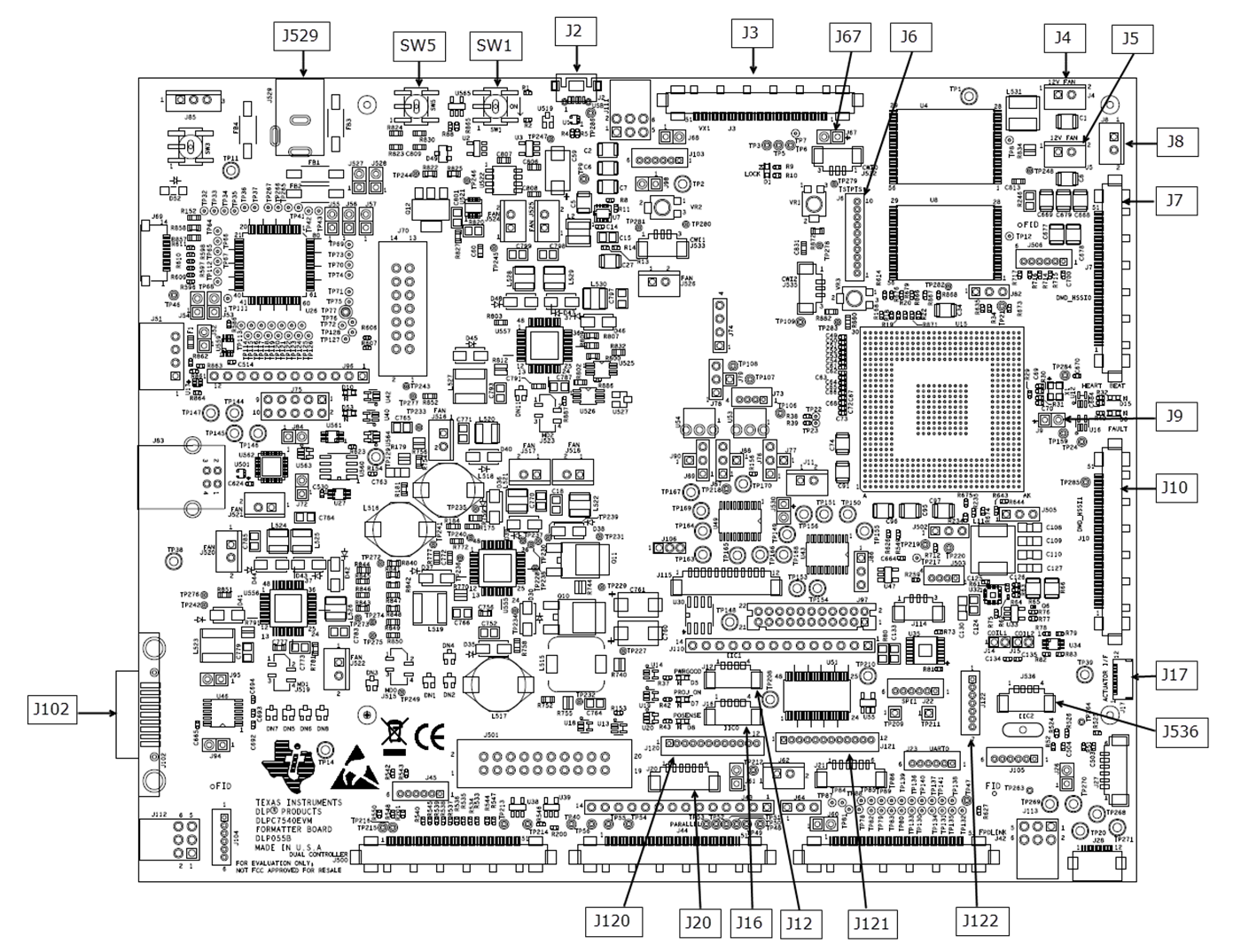 DLPC7540EVM DLPC7540EVM 主机板连接器