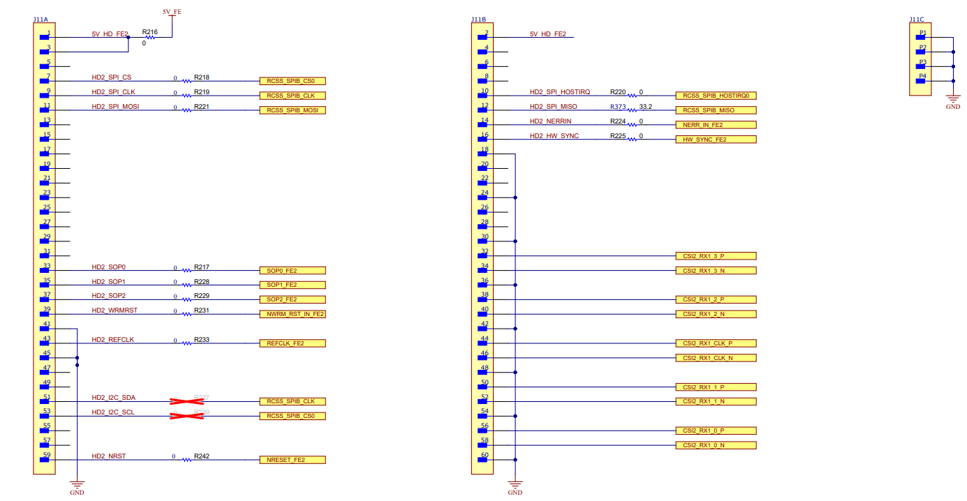 TMDS273EVM, TMDS273GPEVM, TPR12REVM 高密度 FE 连接器 2 原理图