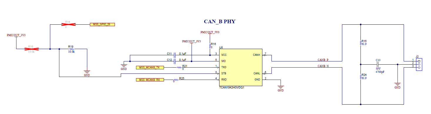 TMDS273EVM, TMDS273GPEVM, TPR12REVM CAN-B 原理图