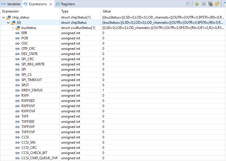 LP5891Q1EVM LP5891-Q1 与 LP5899 配对使用时未出现错误的 chip_status 示例