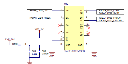 xWRL1432BOOST DCA1000 时钟和控制线 CMOS/LVDS 转换