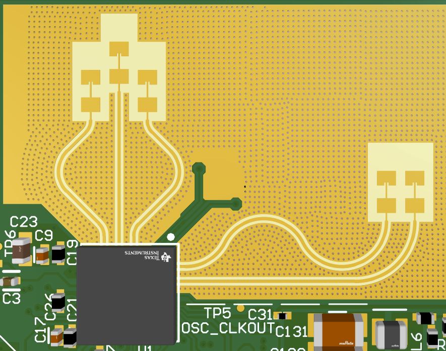 xWRL1432BOOST EVM 的 Tx 和 Rx 天线