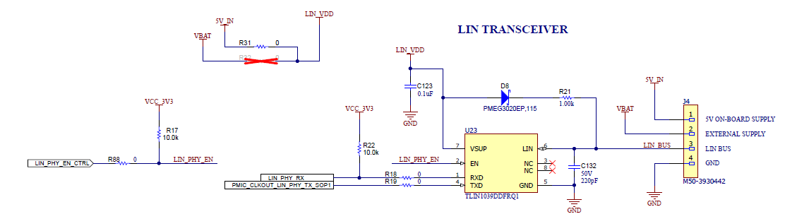 xWRL1432BOOST LIN PHY 接口