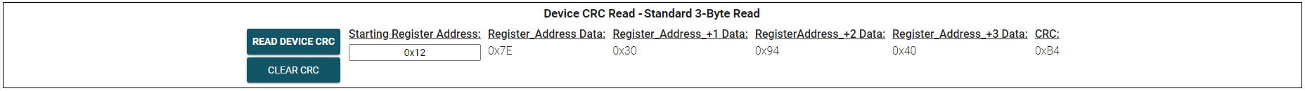 TMAG3001EVM 器件 CRC 读取 - 标准 3 字节读取